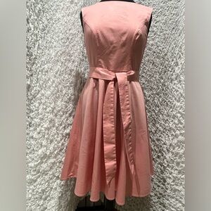 Pink Hanycècîrs RETRO VINTAGE STYLE BOATNECK SWING COCKTAIL DRESS, SIZE M
